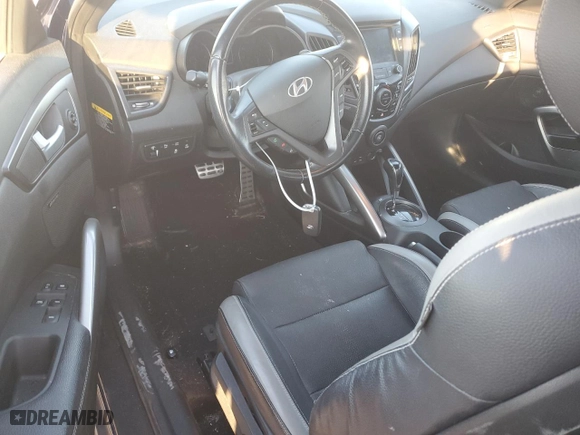 2016 Hyundai Veloster Turbo with VIN KMHTC6AE5GU266050, listed as a Copart auction lot 46904105 with 51,034 mi miles and Salvage Title. Bid and sale history available at carsss.com. Image 8.