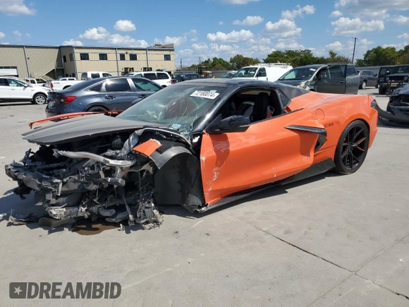 2021 Chevrolet Corvette 2LT with VIN 1G1YB3D45M5108742, listed as a Copart auction lot 72180074 with 0 mi miles and Salvage Title. Bid and sale history available at carsss.com. Image 1.