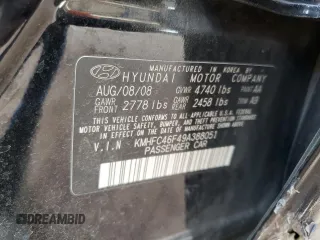 2009 Hyundai Azera Limited с VIN KMHFC46F49A388051, выставлен на аукционе Copart как лот 56252425 с пробегом 177 171 миль миль и Списание • Salvage title. История ставок и продаж доступна на DreamBid. Изображение 12.