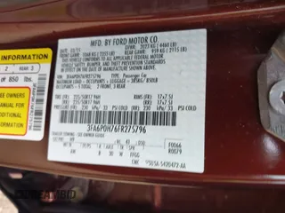2015 Ford Fusion SE with VIN 3FA6P0H76FR275796, listed as a IAAI auction lot 42384326 with Not provided miles and . Bid and sale history available at DreamBid. Image 9.