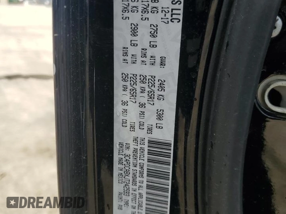 2018 Dodge Journey SE with VIN 3C4PDCABXJT242593, listed as a Copart auction lot 49830085 with 176,553 mi miles and Salvage Title. Bid and sale history available at carsss.com. Image 13.
