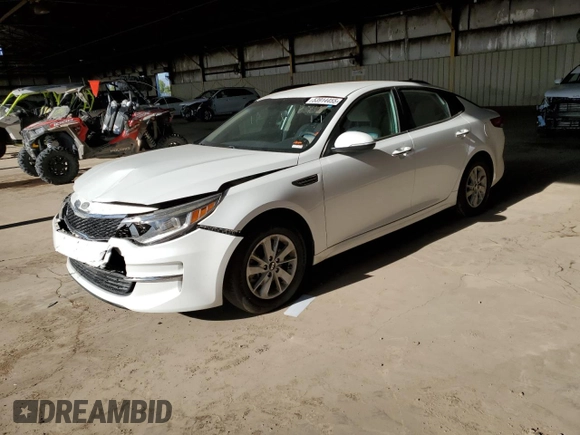 2016 Kia Optima LX with VIN KNAGT4L38G5106693, listed as a Copart auction lot 53914455 with 0 mi miles and Salvage Title. Bid and sale history available at carsss.com. Image 1.