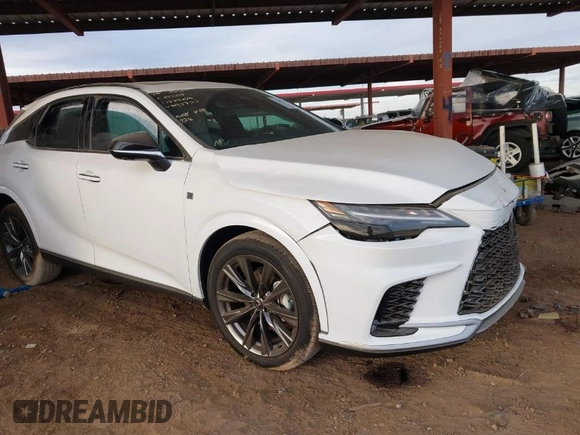 2025 Lexus RX 350 with VIN 2T2BAMCA7SC093752, listed as a IAAI auction lot 41558105 with 470 mi miles and . Bid and sale history available at DreamBid. Image 1.