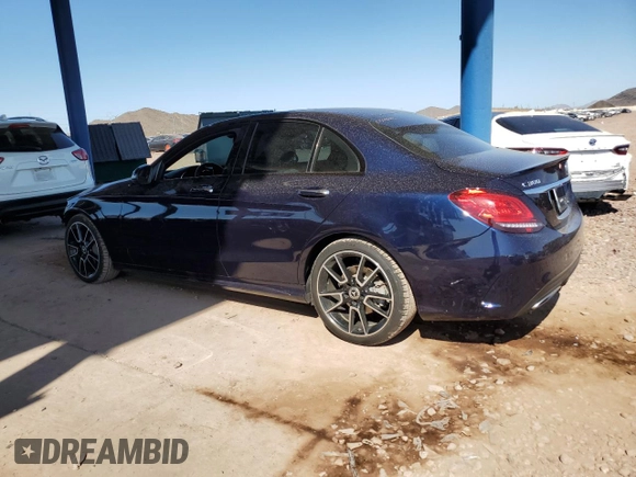 2020 Mercedes-Benz C with VIN 55SWF8DB9LU326662, listed as a Copart auction lot 52624405 with 39,162 mi miles and Salvage Title. Bid and sale history available at carsss.com. Image 2.