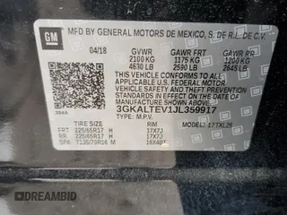 2018 GMC Terrain SLE z VIN 3GKALTEV1JL359917, wystawiony jako Copart lot #54318995 z przebiegiem Nie podano mil oraz Szkoda całkowita • Salvage title. Historia ofert i sprzedaży dostępna na DreamBid. Obrazek 13.