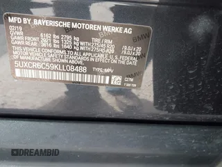 2019 BMW X5 xDrive40i with VIN 5UXCR6C59KLL08488, listed as a IAAI auction lot 41724824 with 57,334 mi miles. Bid and sale history available at carsss.com. Image 9.