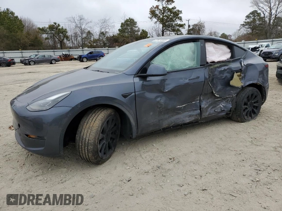 2022 Tesla Model Y Long Range with VIN 7SAYGAEE6NF523835, listed as a Copart auction lot 47874565 with Not Provided miles and Salvage Title. Bid and sale history available at DreamBid. Image 1.