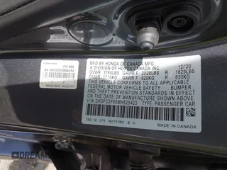 2021 Honda Civic LX with VIN 2HGFC2F65MH525423, listed as a IAAI auction lot 42319862 with 37,248 mi miles and . Bid and sale history available at DreamBid. Image 9.