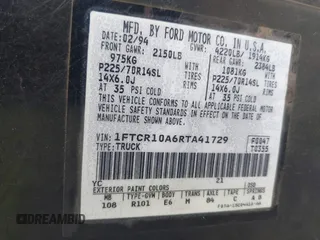 1994 Ford Ranger Splash с VIN 1FTCR10A6RTA41729, выставлен на аукционе IAAI как лот 42804097 с пробегом 66 238 миль миль и . История ставок и продаж доступна на DreamBid. Изображение 9.