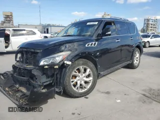 2015 Infiniti QX80 with VIN JN8AZ2NC2F9370688, listed as a Copart auction lot 48416095 with 0 mi miles and Salvage Title. Bid and sale history available at carsss.com. Image 1.
