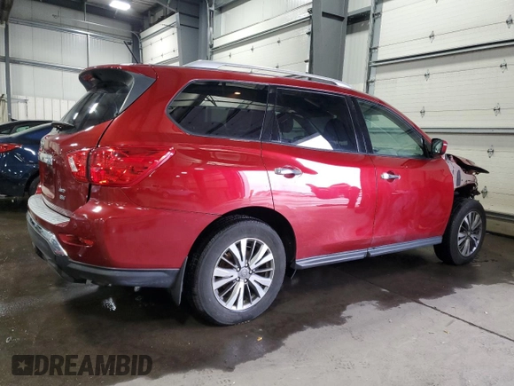 2018 Nissan Pathfinder SL z VIN 5N1DR2MMXJC656198, wystawiony jako Copart lot #85057734 z przebiegiem 144 725 mil mil oraz Szkoda całkowita • Salvage title. Historia ofert i sprzedaży dostępna na DreamBid. Obrazek 3.