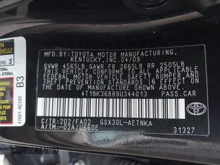 2009 Toyota Avalon XL with VIN 4T1BK36B89U344013, listed as a IAAI auction lot 41494834 with 203,339 mi miles and . Bid and sale history available at DreamBid. Image 9.