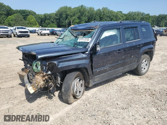2014 Jeep Patriot Sport with VIN 1C4NJPBA4ED552652, listed as a Copart auction lot 61817315 with 90,212 mi miles and Non repairable. Bid and sale history available at DreamBid. Image 1.