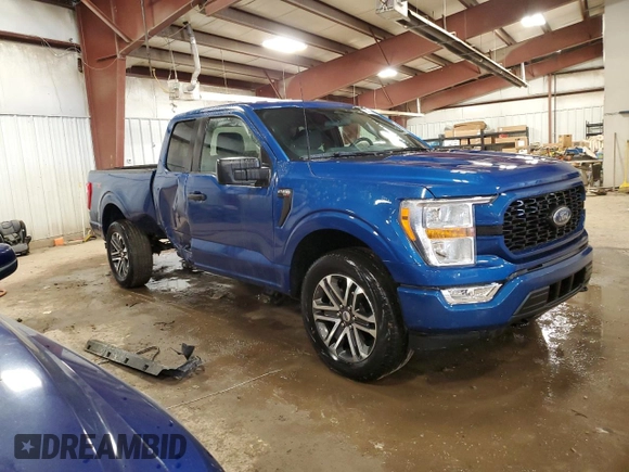 2022 Ford F-150 XL with VIN 1FTEX1EP0NKF25133, listed as a Copart auction lot 49824785 with 50,472 mi miles and Salvage title. Bid and sale history available at DreamBid. Image 4.