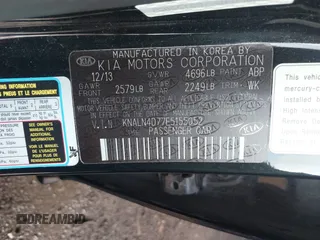 2014 Kia Cadenza Premium with VIN KNALN4D77E5155052, listed as a IAAI auction lot 41139623 with 115,325 mi miles. Bid and sale history available at carsss.com. Image 9.