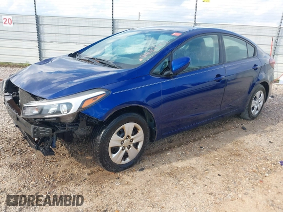 2018 Kia Forte LX with VIN 3KPFK4A7XJE182368, listed as a IAAI auction lot 41687402 with 100,638 mi miles. Bid and sale history available at carsss.com. Image 2.