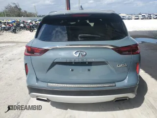 2023 Infiniti QX50 Luxe with VIN 3PCAJ5BA5PF113510, listed as a Copart auction lot 47180215 with 19,543 mi miles and Non repairable. Bid and sale history available at DreamBid. Image 6.