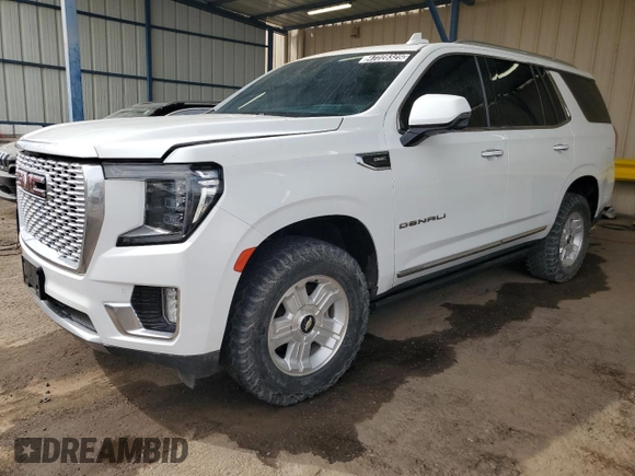 2023 GMC Yukon Denali with VIN 1GKS1DKL1PR239104, listed as a Copart auction lot 47228325 with 64,922 mi miles and Clean Title. Bid and sale history available at carsss.com. Image 1.