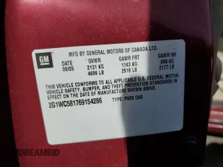 2006 Chevrolet Impala LT 3.9L with VIN 2G1WC581769154286, listed as a Copart auction lot 85888624 with Not Provided miles and Salvage Title. Bid and sale history available at DreamBid. Image 13.