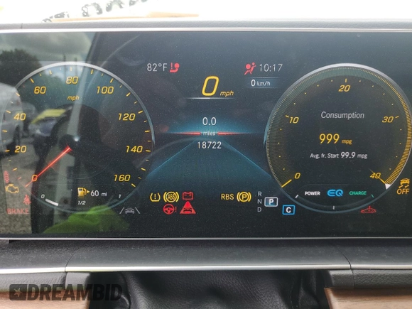 2022 Mercedes-Benz GLS 450 with VIN 4JGFF5KE4NA808217, listed as a Copart auction lot 62867924 with 18,722 mi miles and Salvage Title. Bid and sale history available at DreamBid. Image 9.
