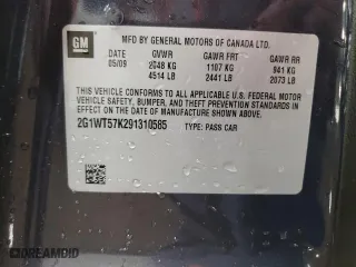 2009 Chevrolet Impala 3.5L LT with VIN 2G1WT57K291310585, listed as a Copart auction lot 46852515 with 130,068 mi miles and Salvage Title. Bid and sale history available at carsss.com. Image 12.