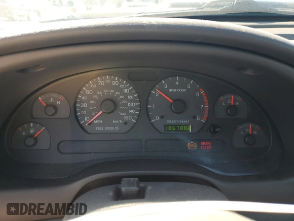 2002 Ford Mustang GT Deluxe with VIN 1FAFP42X82F110419, listed as a Copart auction lot 45711775 with 186,788 mi miles and Salvage Title. Bid and sale history available at carsss.com. Image 9.