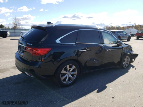 2015 Acura MDX Advance/Entertainment Pkg with VIN 5FRYD3H8XFB013446, listed as a Copart auction lot 81834884 with 124,182 mi miles and Salvage Title. Bid and sale history available at carsss.com. Image 3.