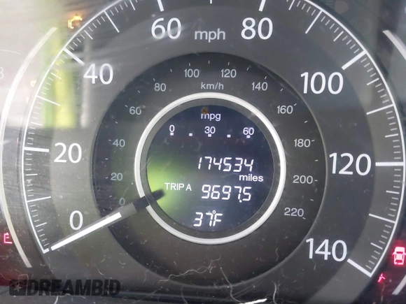 2013 Honda CR-V EX-L with VIN 2HKRM3H75DH505796, listed as a IAAI auction lot 41535426 with 174,534 mi miles and . Bid and sale history available at DreamBid. Image 16.