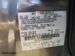 2006 Mercury Montego Premier with VIN 1MEFM42116G610239, listed as a Copart auction lot 67765574 with 76,404 mi miles and Salvage Title. Bid and sale history available at carsss.com. Image 14.
