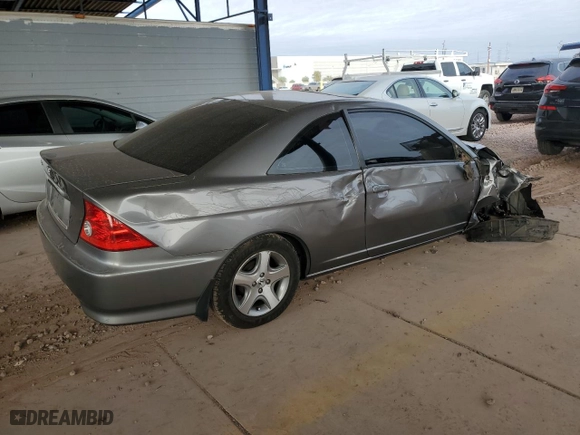2004 Honda Civic EX with VIN 1HGEM21924L051203, listed as a Copart auction lot 45213505 with 187,589 mi miles and Salvage Title. Bid and sale history available at carsss.com. Image 3.