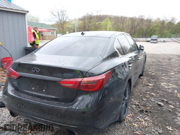 2018 Infiniti Q50 3.0t LUXE with VIN JN1EV7AR8JM442468, listed as a IAAI auction lot 42071717 with 107,484 mi miles. Bid and sale history available at carsss.com. Image 18.