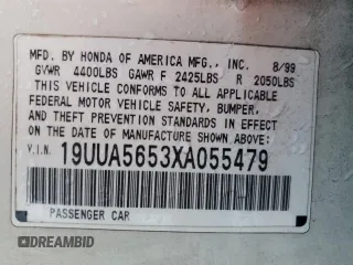 1999 Acura TL with VIN 19UUA5653XA055479, listed as a Copart auction lot 83361254 with 92,869 mi miles and Non Repairable. Bid and sale history available at carsss.com. Image 12.