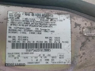 2007 Ford Taurus SEL with VIN 1FAFP56U37A128885, listed as a IAAI auction lot 41831895 with 129,693 mi miles and . Bid and sale history available at carsss.com. Image 9.