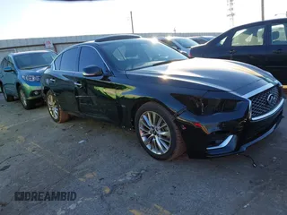 2019 Infiniti Q50 3.0t LUXE with VIN JN1EV7AP7KM518181, listed as a IAAI auction lot 41355248 with 161,514 mi miles. Bid and sale history available at carsss.com. Image 1.