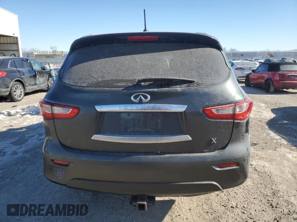 2013 Infiniti JX35 with VIN 5N1AL0MM4DC320804, listed as a Copart auction lot 41757285 with 140,551 mi miles and Salvage Title. Bid and sale history available at carsss.com. Image 6.