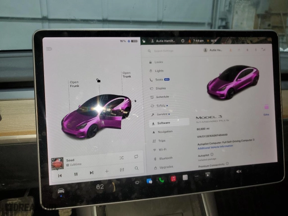 2019 Tesla Model 3 Mid Range with VIN 5YJ3E1EA5KF484449, listed as a Copart auction lot 45205375 with 80,680 mi miles and Salvage Title. Bid and sale history available at carsss.com. Image 9.