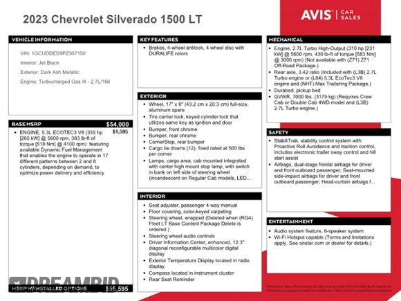 2023 Chevrolet Silverado 1500 LT with VIN 1GCUDDED9PZ307150, listed as a Copart auction lot 47659604 with 0 mi miles and Salvage Title. Bid and sale history available at carsss.com. Image 12.
