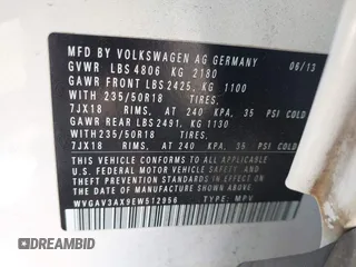 2014 Volkswagen Tiguan SEL with VIN WVGAV3AX9EW512956, listed as a IAAI auction lot 42110002 with 136,034 mi miles and . Bid and sale history available at DreamBid. Image 9.