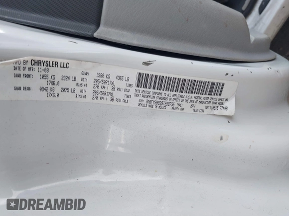 2009 Chrysler PT Cruiser with VIN 3A8FY58839T558735, listed as a IAAI auction lot 41660681 with 98,903 mi miles and . Bid and sale history available at DreamBid. Image 9.