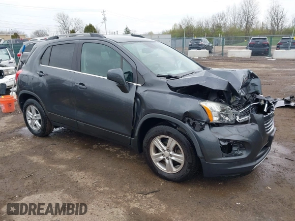 2016 Chevrolet Trax LT with VIN 3GNCJLSB7GL280613, listed as a IAAI auction lot 42017159 with 74,032 mi miles. Bid and sale history available at carsss.com. Image 1.