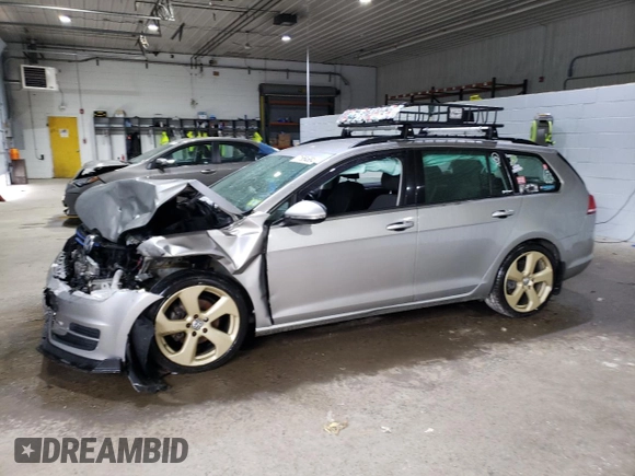 2017 Volkswagen Golf SportWagen S with VIN 3VWU17AU2HM539038, listed as a Copart auction lot 71954684 with 124,944 mi miles and Salvage Title. Bid and sale history available at carsss.com. Image 1.