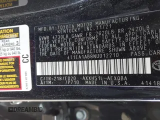 2022 Toyota Avalon Hybrid XSE Nightshade with VIN 4T1EA1AB8NU012210, listed as a IAAI auction lot 40747265 with 45,260 mi miles and . Bid and sale history available at DreamBid. Image 9.