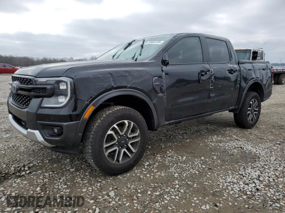 2024 Ford Ranger LARIAT with VIN 1FTER4JH9RLE10329, listed as a Copart auction lot 45464135 with 11,371 mi miles and Salvage Title. Bid and sale history available at carsss.com. Image 1.