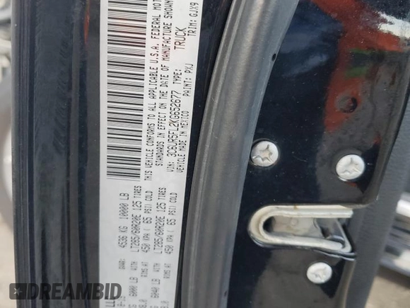2019 Ram 2500 Laramie with VIN 3C6UR5FL2KG652677, listed as a Copart auction lot 49344175 with 249,151 mi miles and Salvage Title. Bid and sale history available at carsss.com. Image 12.