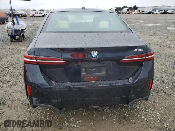 2024 BMW 5 Series 530i with VIN WBA43FJ04RCP70866, listed as a Copart auction lot 49156375 with 0 mi miles and Salvage Title. Bid and sale history available at carsss.com. Image 6.