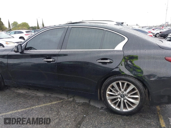 2021 Infiniti Q50 3.0t LUXE with VIN JN1EV7BP7MM705096, listed as a IAAI auction lot 41755035 with 92,476 mi miles. Bid and sale history available at carsss.com. Image 14.
