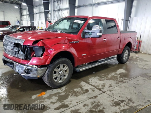 2012 Ford F-150 XL with VIN 1FTFW1ET4CKE22489, listed as a Copart auction lot 51338375 with 244,955 mi miles and Salvage Title. Bid and sale history available at DreamBid. Image 1.