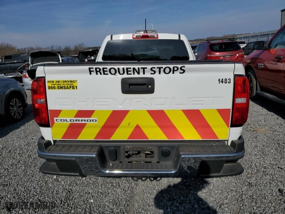 2021 Chevrolet Colorado 2WD Work Truck with VIN 1GCHSBEA8M1123510, listed as a Copart auction lot 44072905 with 88,515 mi miles and Salvage Title. Bid and sale history available at carsss.com. Image 6.