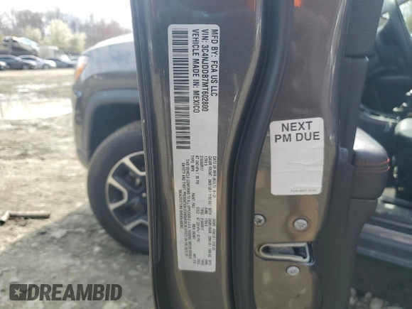 2021 Jeep Compass Trailhawk with VIN 3C4NJDDB7MT602800, listed as a Copart auction lot 50056865 with 68,794 mi miles and Salvage title. Bid and sale history available at DreamBid. Image 15.