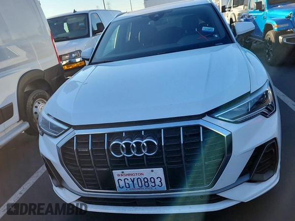 2023 Audi Q3 S line Premium with VIN WA1DECF34P1107427, listed as a IAAI auction lot 42845142 with 43,670 mi miles and . Bid and sale history available at DreamBid. Image 12.